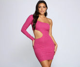 The A-List One Shoulder Glitter Dress