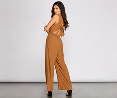 Twist Front Tie Back Jumpsuit