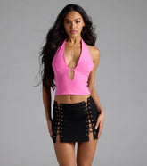 Paint The Town Lace-Up Mini Skirt