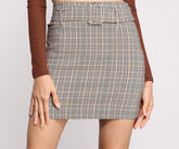Such A Babe Belted Plaid Mini Skirt