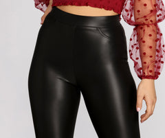 Stretch Faux Leather Leggings
