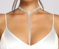 Five Row Rhinestone Fringe Choker