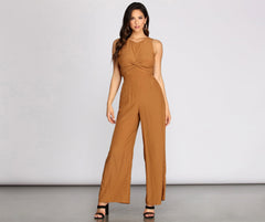 Twist Front Tie Back Jumpsuit