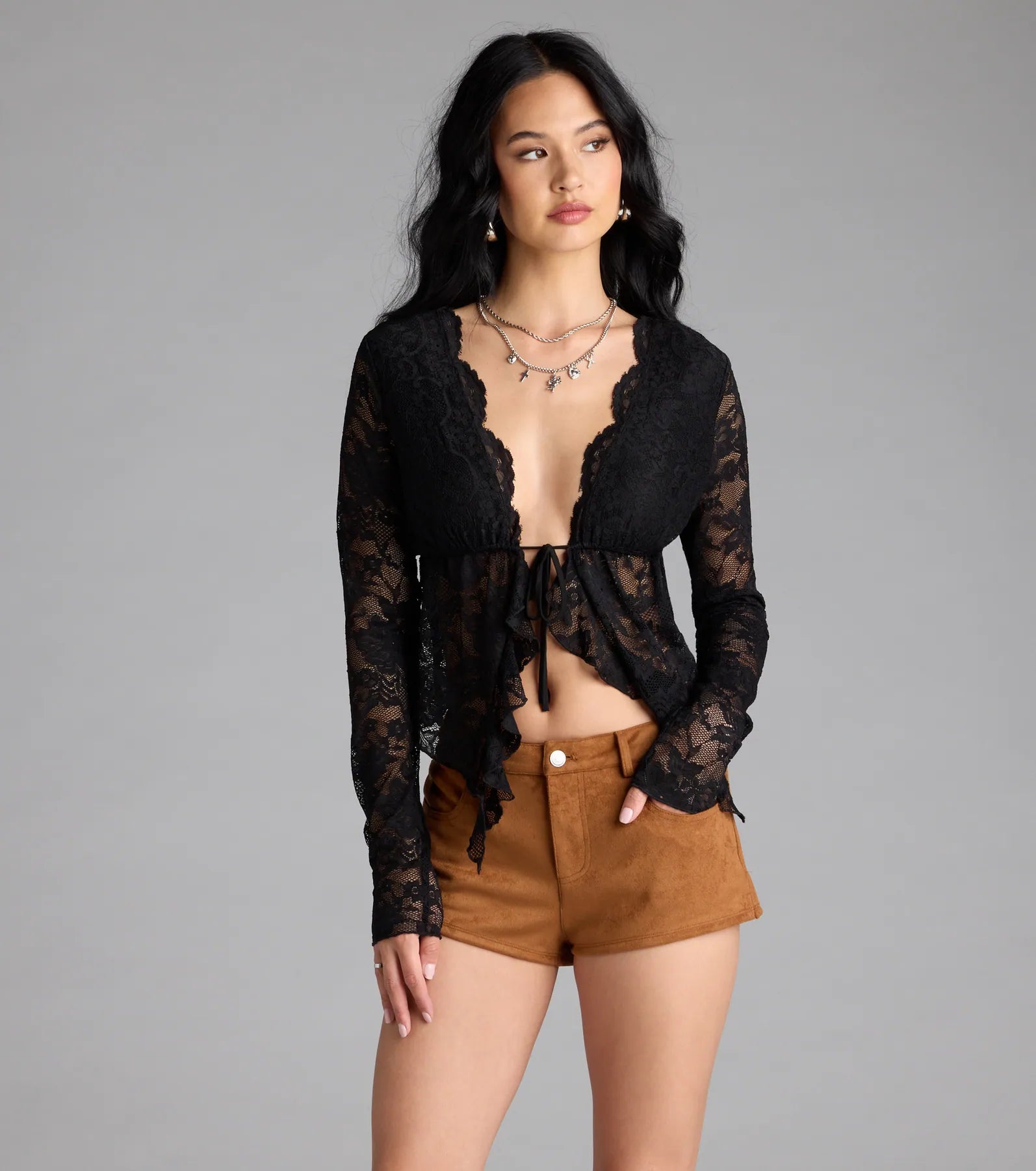 Wild Times Mid-Rise Faux Suede Hot Shorts