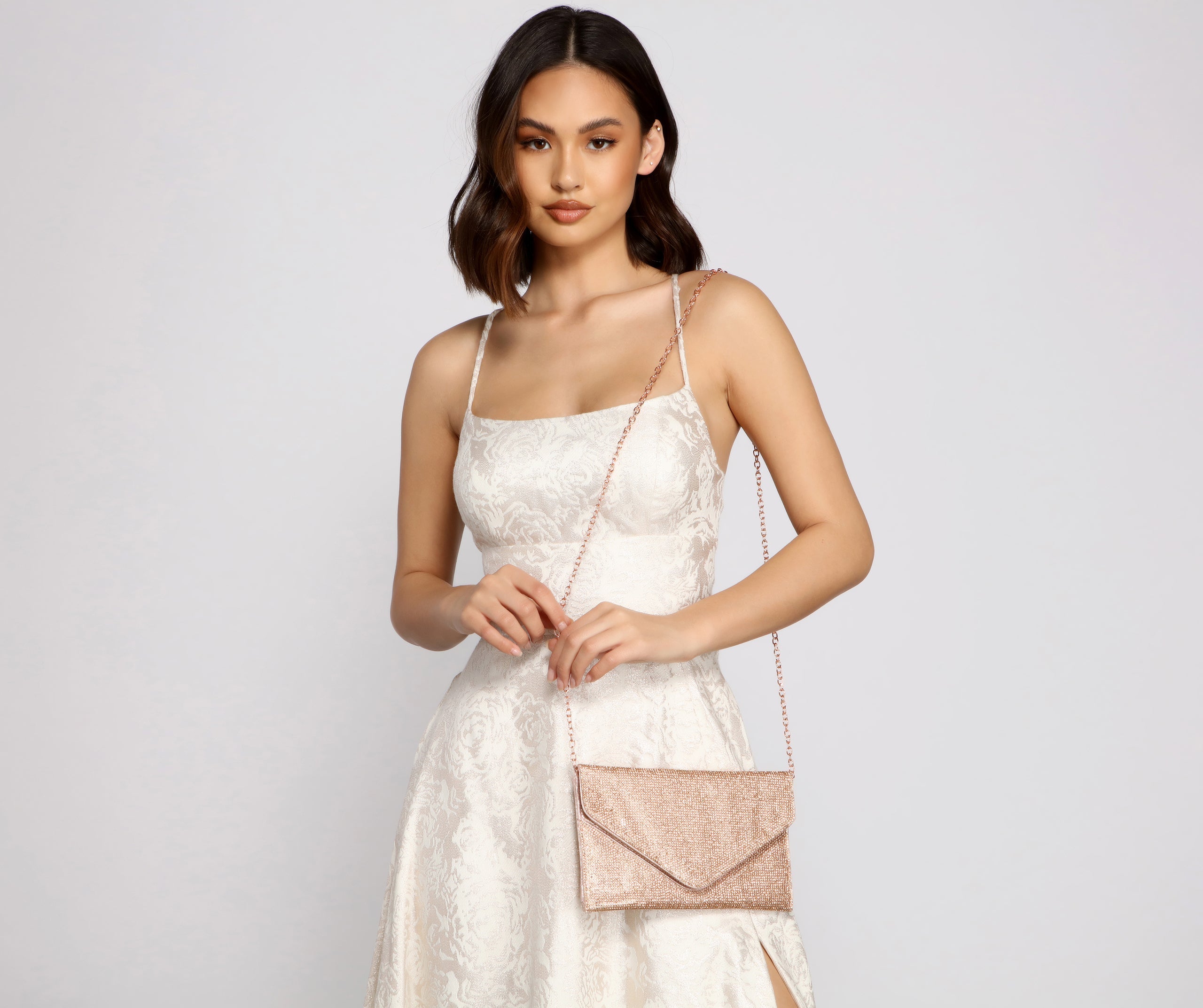Rise And Glow Rhinestone Envelope Clutch
